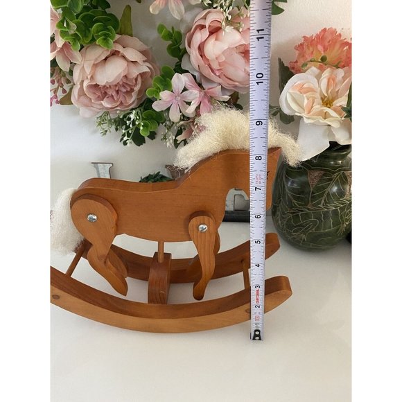 Rocking Horse Vintage Hand Crafted Folk Art Wooden Doll Horse Mane and Tail EUC - Picture 16 of 16